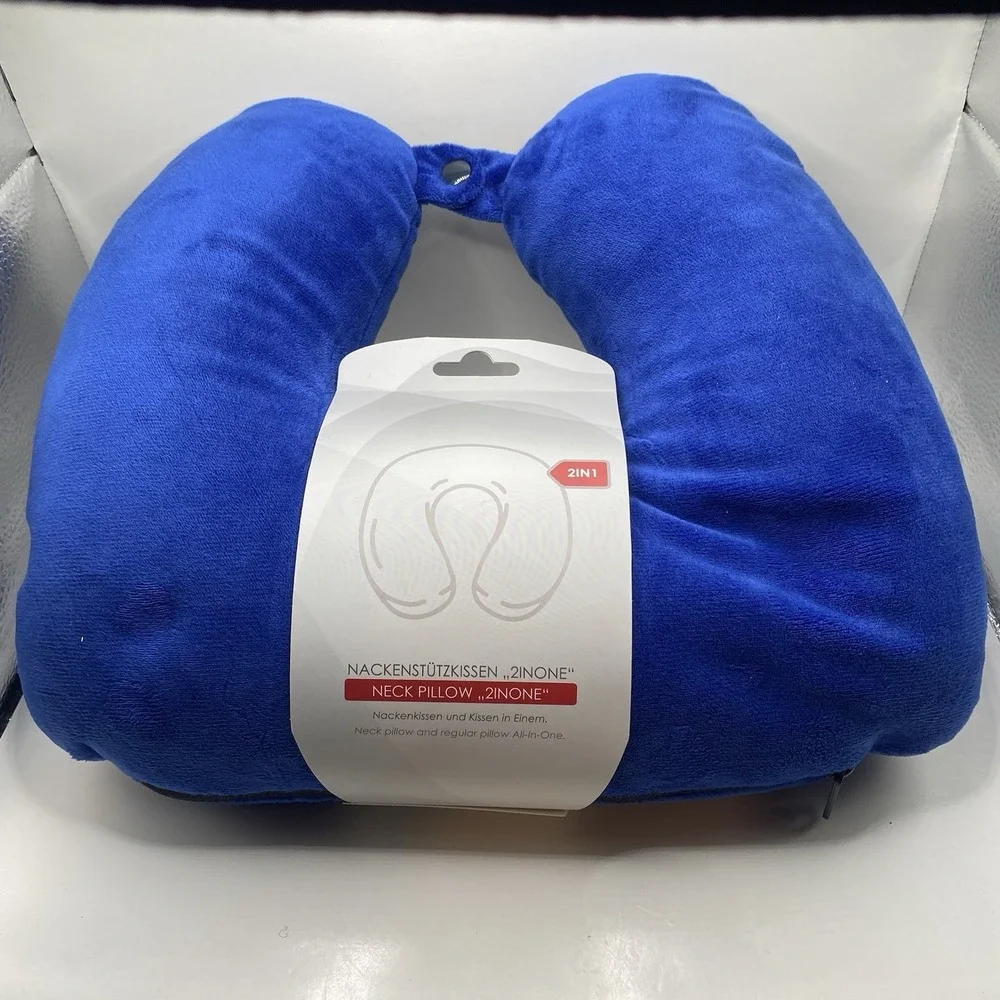 Memory Foam U Shaped Travel‎ Sleep Pillow Neck Support Head Back Cushion Blue